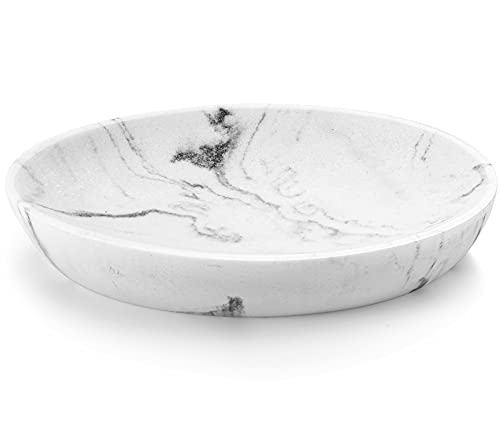 Luxspire Oval Soap Dish Holder - Gravel White, 1 Pack