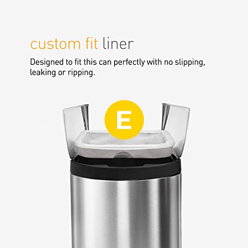 simplehuman Code E White Trash Bags - 20 Count Drawstring Liners