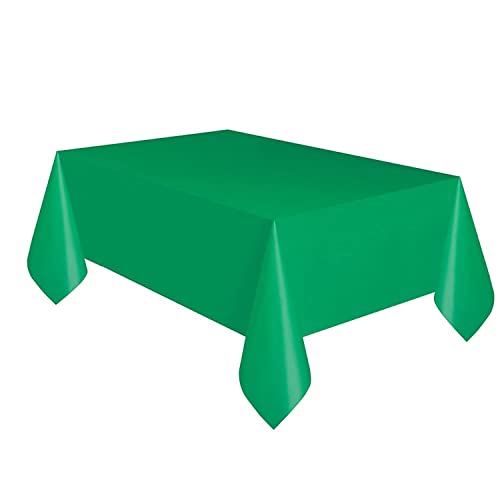 Emerald Green Plastic Table Cover 54" x 108" Rectangular Tablecloth