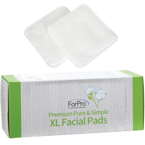 ForPro XL Disposable Facial Pads - Triple Layer Ultra Soft Cotton 60-Count