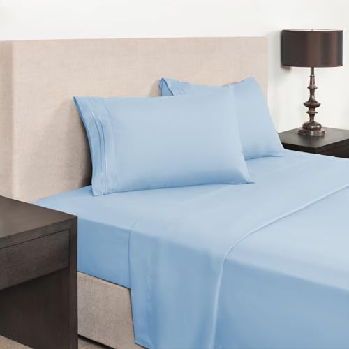 Mejoroom Luxury Queen Pillowcases Set of 2 - Light Blue Microfiber