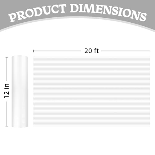 Yeezube Non-Slip Shelf Liner - 12 Inch x 20 FT Clear Stripe Drawer Liner