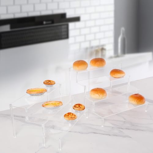 WEERSHUN 3-Tier Acrylic Display Stand, Clear Tabletop Organizer for Figures