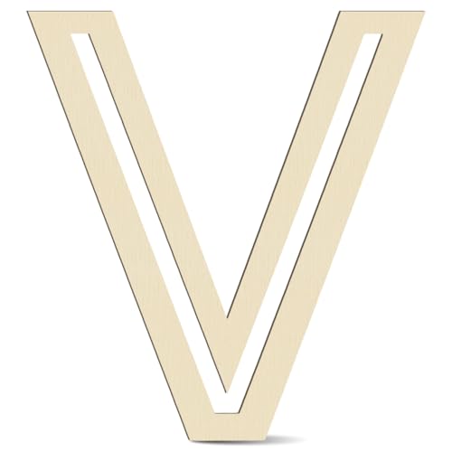14-Inch Unfinished Wooden Letter V - Durable Plywood Cutout for DIY Decor
