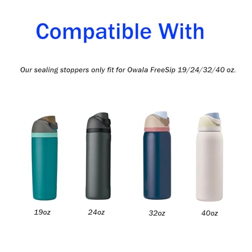 4 Pcs Water Bottle Replacement Parts for Owala 19/24/32/40oz Gasket Plug Lid, Water Bottle Top Lid Gasket Compatible with Owala FreeSip