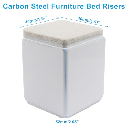 4 Pcs Heavy Duty Self Adhesive Furniture Risers - 1.57 x 2.05 Inch White