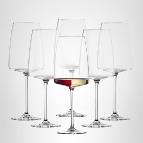 ZWIESEL GLAS Sensa Red Wine Glass (Set of 6), Wine Glasses for Red or White Wine, Dishwasher-Safe Machine-Made Tritan Crystal Glasses, Made in Germany (18.1 Oz)