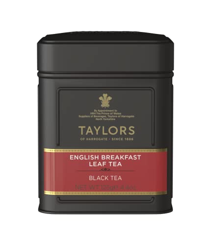 Taylors of Harrogate English Breakfast Loose Leaf Tea, 4.41 oz Tins (Pack of 6)