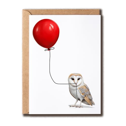 Cute Barn Owl Birthday Card - 5x7 Greeting Card for Bird Lovers