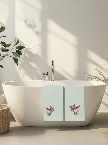 Hummingbird Decorative Hand Towels Set of 2 - Floral Art, Hummingbird006