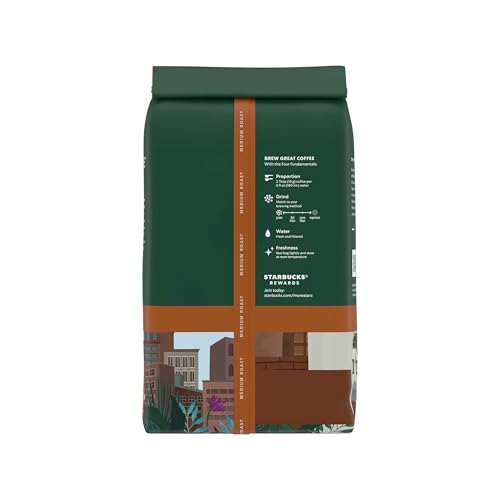 Starbucks Whole Coffee Beans, Medium Roast Hot or Iced Coffee, Pike Place Roast, Six 12 oz Bags