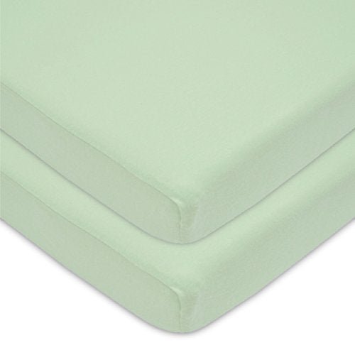 American Baby Company Fitted Mini Crib Sheets - 2 Pack, 100% Cotton, Soft & Breathable, Fits Pack N Play