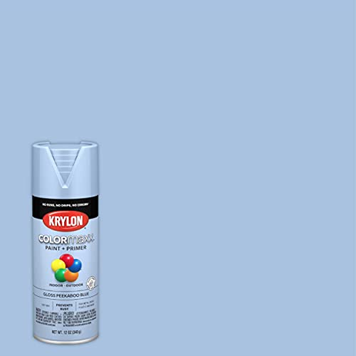 Krylon ColorMaxx Gloss Spray Paint, Peekaboo Blue, 12 Ounce (Pack of 3)