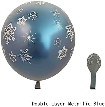 Snow Queen 132PCS Metal Balloons - Double Layer Snowflake Garland Kit for Winter Wonderland Parties