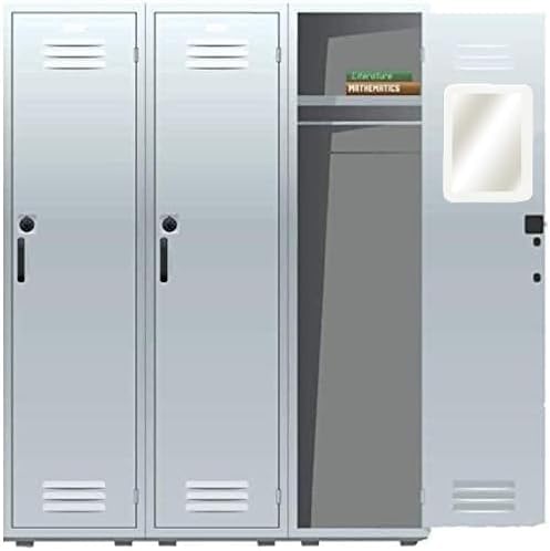 MIROMIYA Small Magnetic Locker Mirror 5x7 White Glass
