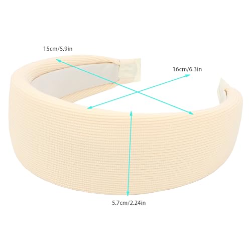 Amariver Beige Wide Headband for Women Non-Slip Fabric Hair Band