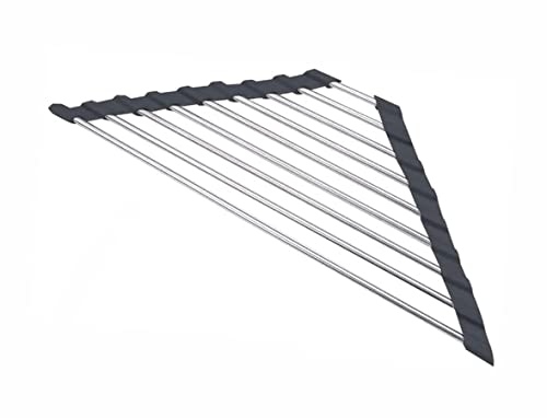 Triangle Dish Drying Rack - Roll-Up Stainless Steel Sink Drainer