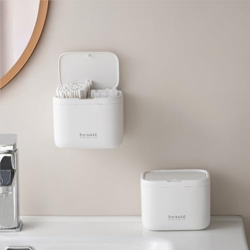 Wall-Mounted Pop-Up Q-Tip Holder & Cotton Pad Dispenser