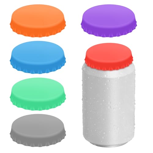 6-Pack Silicone Soda Can Lids - Reusable BPA-Free Covers for Standard Cans