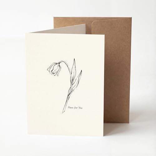 Minimalist Sympathy Card - Here for You | 5x7 Heavyweight Cardstock