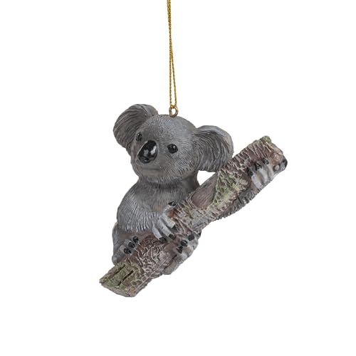 Koala Bear Christmas Ornament with Candy Cane Scarf - Wildlife Holiday Decor