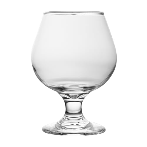 Restaurantware-Vetri 9 Ounce Brandy Snifters, 24 Stemmed Whiskey Glasses - No Lead, Dishwashable, Clear Glass Tumblers For Tasting Bourbon, Cognac, Scotch, Great For Spirit Drinks, Oid Fashioned