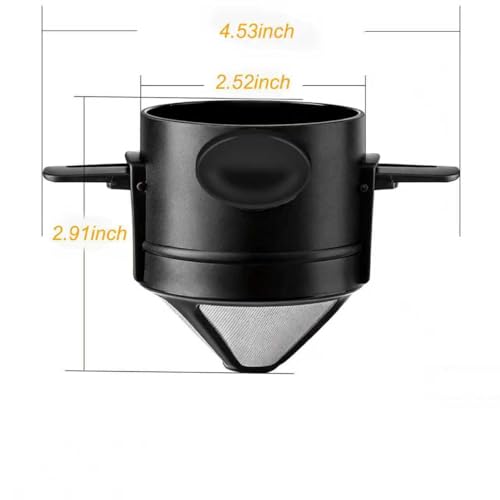 Portable Stainless Steel Pour Over Coffee Maker with Reusable Filter - Compact Travel Dripper
