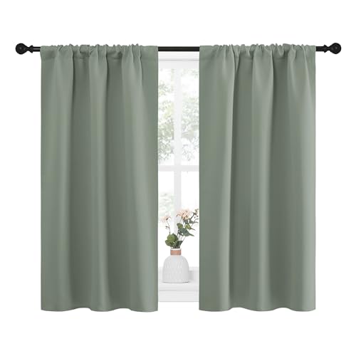 NICETOWN Thermal Insulated Blackout Curtains - Sage Green, 29 x 40 Inch