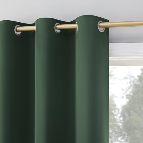 Sun Zero Easton Energy Saving Blackout Curtain Panel, Evergreen, 40"x84"