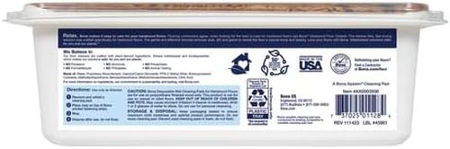 Bona Hardwood Floor Cleaning Pads - 12 Unscented Disposable Pads for Residue-Free Cleaning