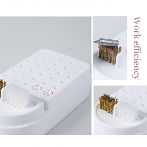Yimart 30 Holes Nail Drill Bit Holder Storage Box White