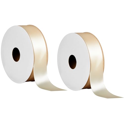 Offray Antique White Satin Ribbon - 7/8" Wide, 12 Yards Total