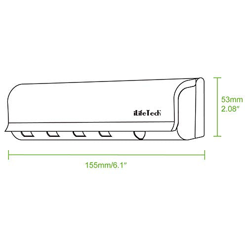 Dustproof Wall-Mounted Toothbrush Holder with Cover - 5 Slots