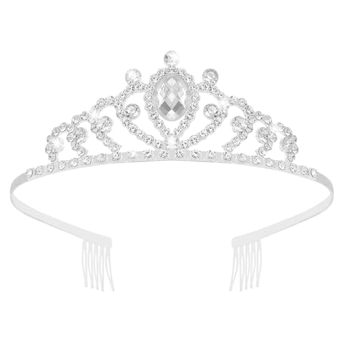 Aprince Silver Crystal Tiara Princess Crown Headband for Women