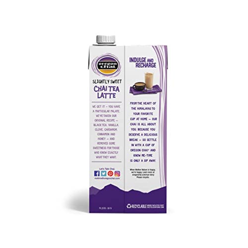 Oregon Chai Slightly Sweet Chai Concentrate 32 fl oz - Ready-to-Drink Latte Mix