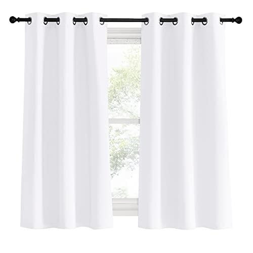 NICETOWN White Thermal Insulated Curtains, Set of 2, W34 x L60