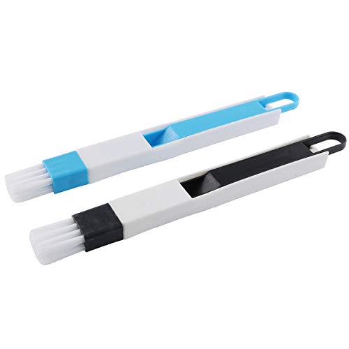 2-Pack Window & Track Cleaning Brushes with Dustpans - Detachable & Reusable