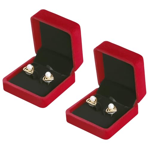KUKUVR Velvet Earring Gift Box Set - 2 Pieces for Jewelry Storage