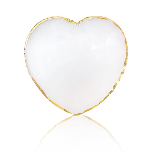 Resin Nail Art Palette Heart Shape Color Mixing Tray with Gilded Edge White