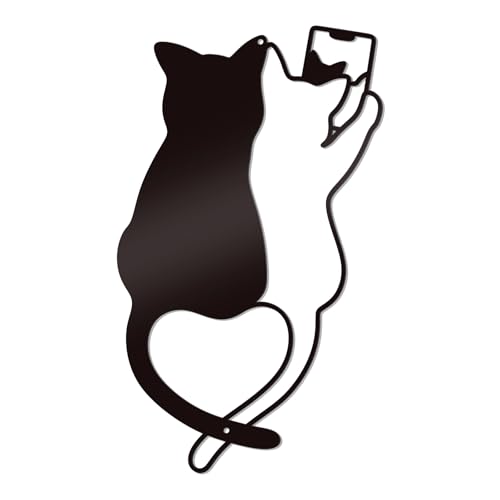 Black Metal Cat Wall Art - Cute Kittens Home Decor