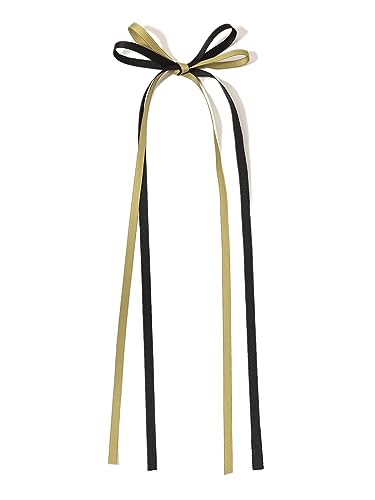 LFOUVRE Hair Bow Clips with Long Tassel Ribbon Blue (4 Pack)