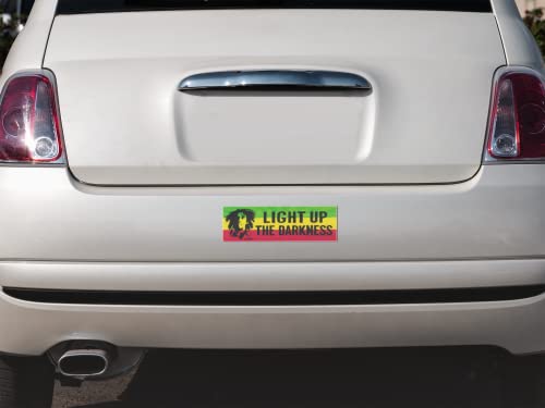 Bob Marley Motivational Car Bumper Sticker - Light Up The Darkness
