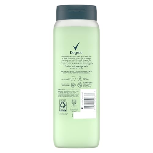 Degree All Day Fresh Body Wash - Fresh Energy Deep Cleansing 20 Fl Oz