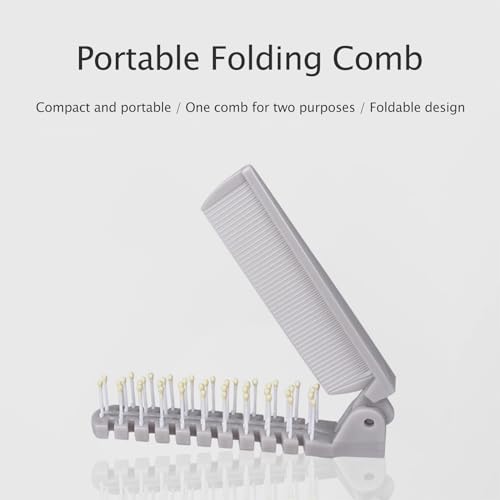 Kootinn 2 Piece Folding Hair Brush Set, Portable Travel Comb