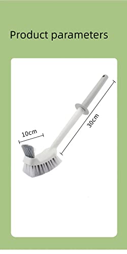 Blue & Grey Wall-Mounted Toilet Brush Set with Long Handle & Non-Slip Grip