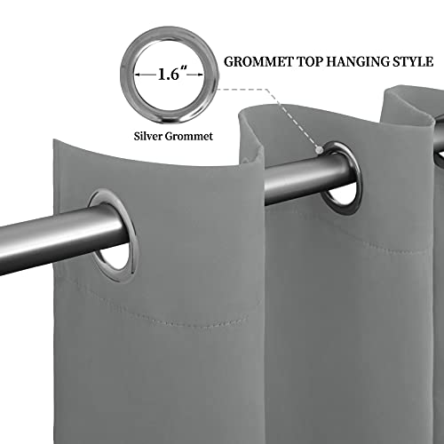 Easy-Going Light Gray Thermal Grommet Blackout Curtains, 2 Panels 52x84