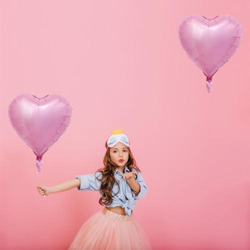18-Inch Pink Heart Balloons - 20pcs Foil Mylar for Parties