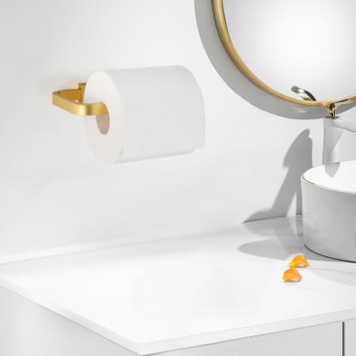Groleca Gold Toilet Paper Holder - Rustproof Aluminum Wall Mount