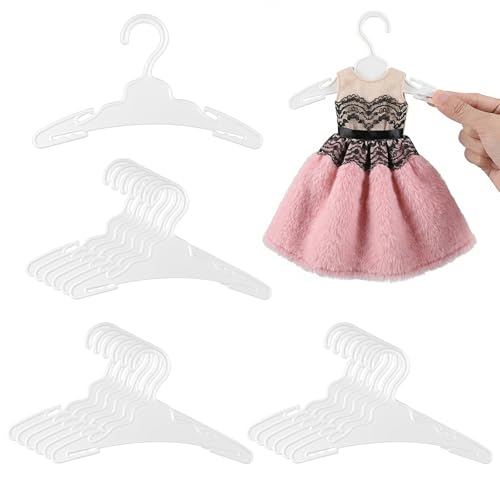 18 Pack Doll Clothes Hangers for 18 Inch Dolls - Non-Slip White Plastic