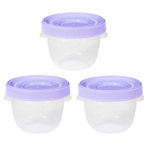 ARNO 8.5 oz Food Storage Containers Set of 3 BPA-Free, Leakproof, Microwave & Dishwasher Safe